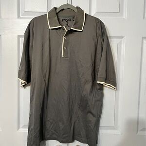 Ping Gray‎ men's Polo Lg Mercerized Cotton Business Casual Comfort For